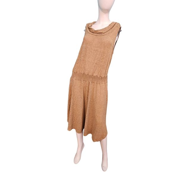 Soft Surroundings NEW TAGS Tan Kerry Cowel Neck Dress Large - Picture 3 of 12